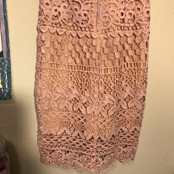 LUSH Dress | Pink Lace Dress - Picture 5 of 6